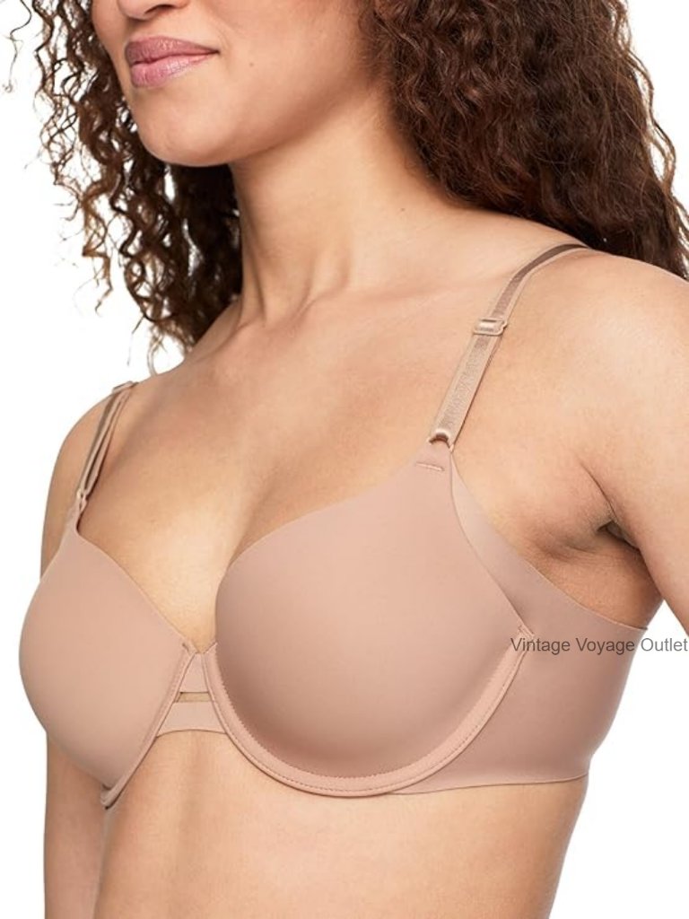 Side Smoothing Underwire Bra - Lightly Lined T-Shirt Bra Front Adjustable Straps